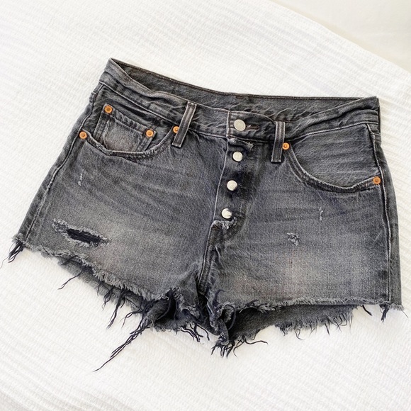 Levi's Pants - Levi’s 501 Gray High Rise Cutoff Shorts